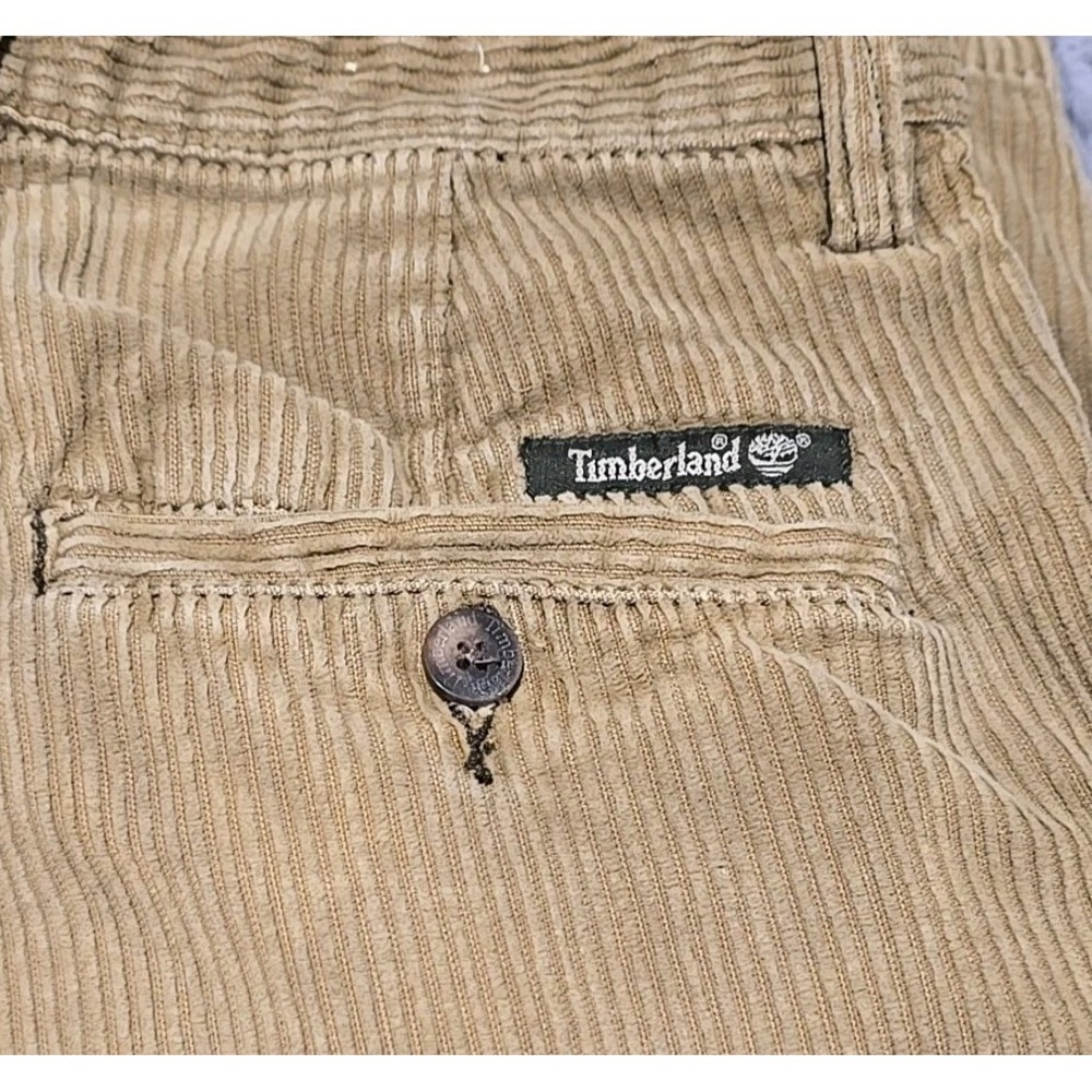 Timberland Mens Corduroy Pants Tan Pleated Front 100% Cotton Size 36 RN 76382‎